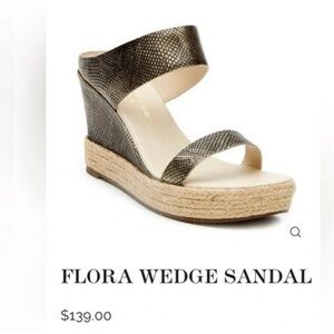 Matisse Flora Espadrille Platform Wedge Sandal Leather Reptile Print Size 9